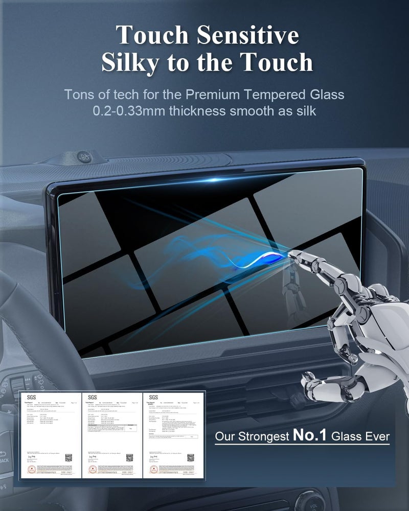 BIBIBO for 2025 2026 Ford Bronco Sport Screen Protector 2025-2026 Ford Bronco Sport Big Bend®/Heritage/Free Wheeling/Outer Banks/Badlands 13.2" Tempered Glass [Anti Glare& Scratch Ultra-Clear] 2025+ Ford Bronco Sport Accessories 2025 2026 - Image 4